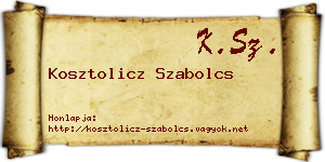 Kosztolicz Szabolcs névjegykártya